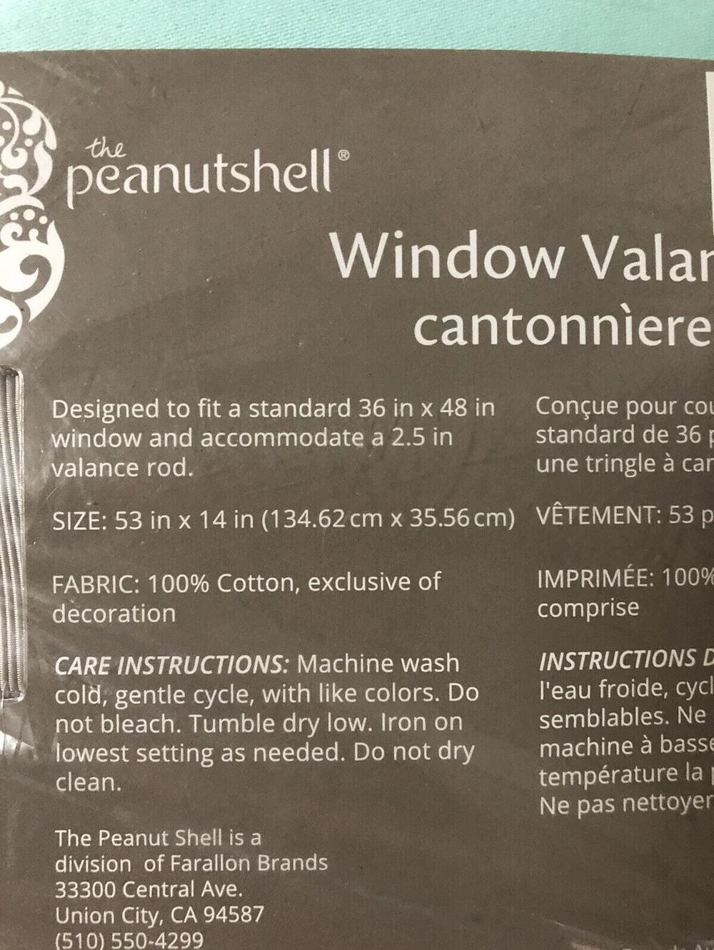 The Peanutshell Window Valance Mint Green 53